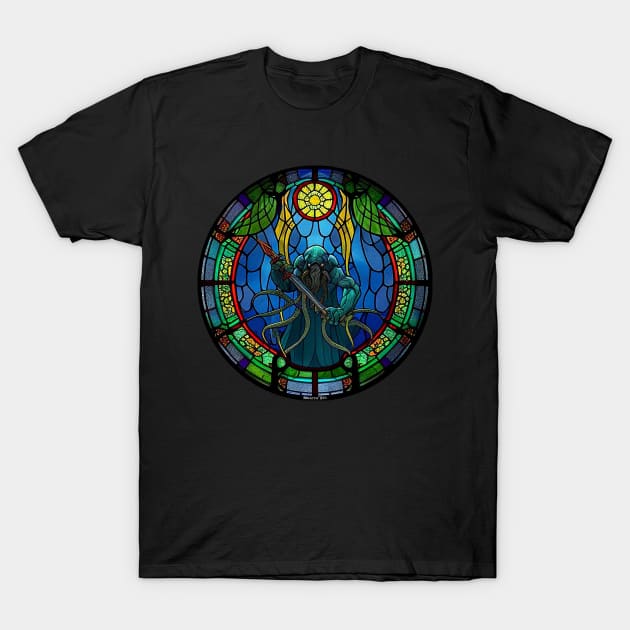 Cthulhu in Stained Glass T-Shirt by Hiraeth Tees
